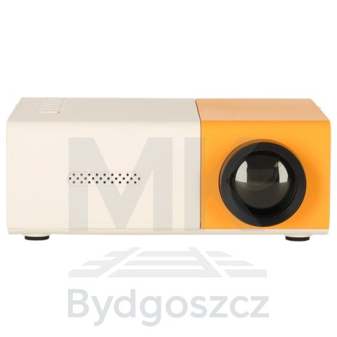 Mini projektor rzutnik przenośny LED TFT LCD 1920x1080 24-60" USB HDMI 12V biało-pomarańczowy Mini projektor rzutnik przenośny LED TFT LCD 1920x1080 24-60" USB HDMI 12V biało-pomarańczowy