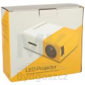Mini projektor rzutnik przenośny LED TFT LCD 1920x1080 24-60" USB HDMI 12V biało-pomarańczowy