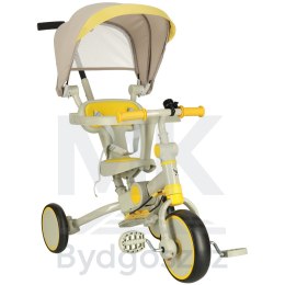 Rowerek trójkołowy TRIKE FIX V4 rower spacerówka rowerek biegowy 6w1 szary żółty