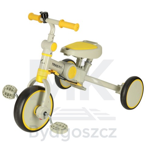 Rowerek trójkołowy TRIKE FIX V4 rower spacerówka rowerek biegowy 6w1 szary żółty Rowerek trójkołowy TRIKE FIX V4 rower spacerówka rowerek biegowy 6w1 szary żółty