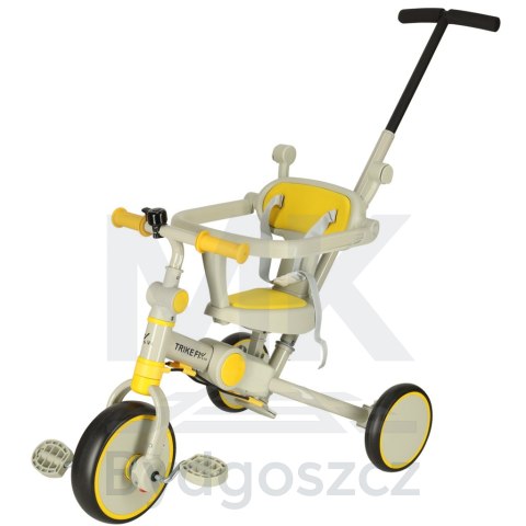 Rowerek trójkołowy TRIKE FIX V4 rower spacerówka rowerek biegowy 6w1 szary żółty Rowerek trójkołowy TRIKE FIX V4 rower spacerówka rowerek biegowy 6w1 szary żółty