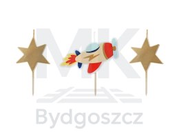 Świeczki urodzinowe Samolot 3-4,5cm 3szt.