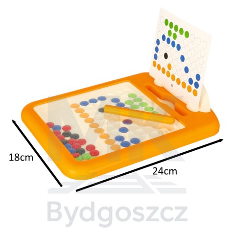 Tablica edukacyjna magnetyczna z pinezkami do układania mozaika szablon 40 kropek Tablica edukacyjna magnetyczna z pinezkami do układania mozaika szablon 40 kropek