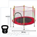 Trampolina do domu ogrodu dla dzieci siatka piłki 140cm 55inch czerwona