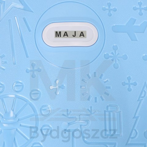 Walizka podróżna kabinowa dla dzieci na kółkach LED bagaż podręczny z imieniem niebieska Walizka podróżna kabinowa dla dzieci na kółkach LED bagaż podręczny z imieniem niebieska