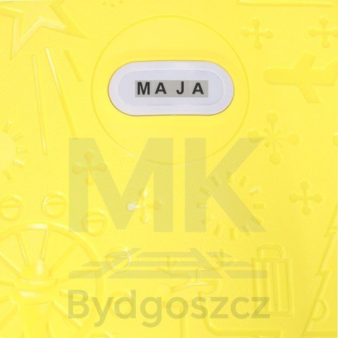 Walizka podróżna kabinowa dla dzieci na kółkach LED bagaż podręczny z imieniem żółty Walizka podróżna kabinowa dla dzieci na kółkach LED bagaż podręczny z imieniem żółty