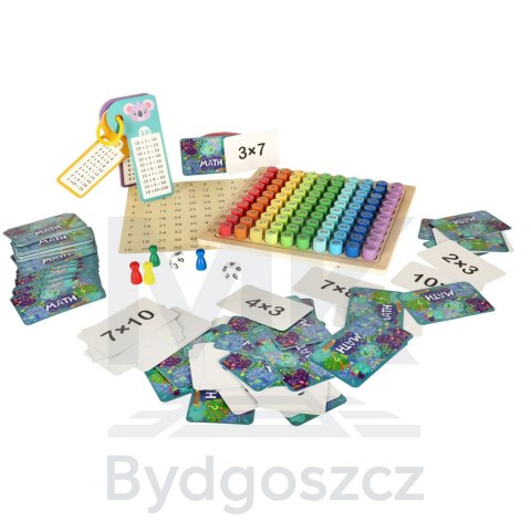 Zabawka edukacyjna tabliczka mnożenia drewniana kolorowe kółeczka Zabawka edukacyjna tabliczka mnożenia drewniana kolorowe kółeczka